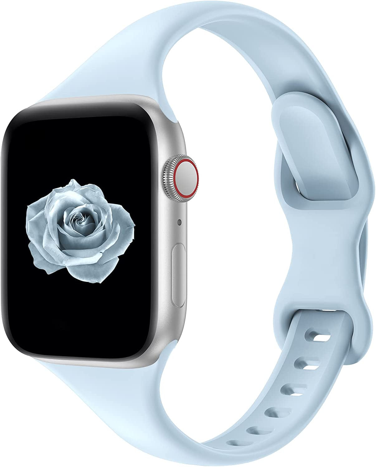 Acrbiutu Bands Compatible with Apple Watch 38Mm 40Mm 41Mm 42Mm 44Mm 45Mm 49Mm, Slim Thin Narrow Replacement Silicone Sport Strap Wristbands for Iwatch Series Ultra 8/7/6/5/4/3/2/1 SE Women Men  Acrbiutu Light Blue 38/40/41mm 