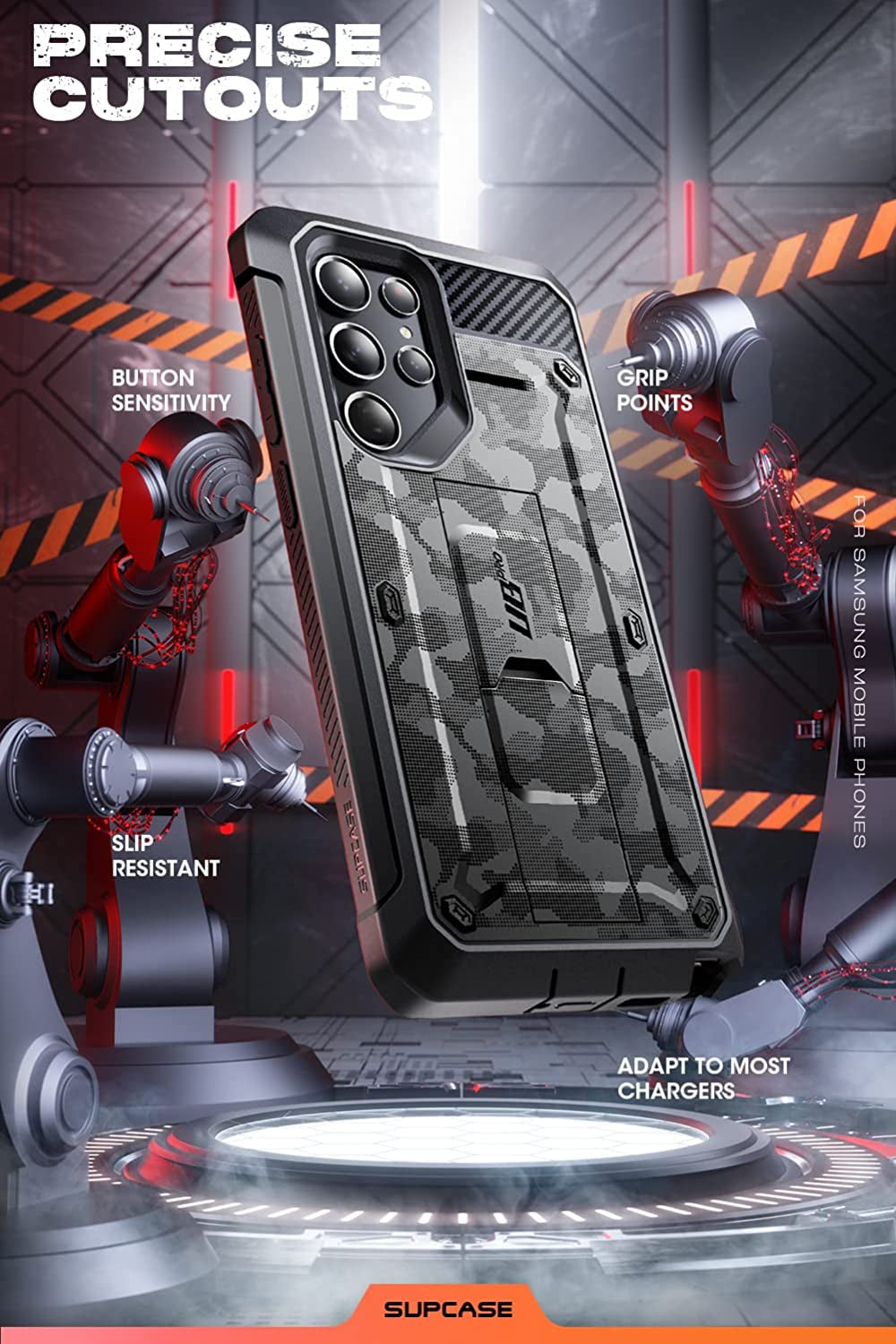 SUPCASE Unicorn Beetle Pro Series Case for Samsung Galaxy S22 Ultra 5G (2022 Release), Full-Body Dual Layer Rugged Belt-Clip & Kickstand Case without Built-In Screen Protector (Camogray)  SUPCASE   
