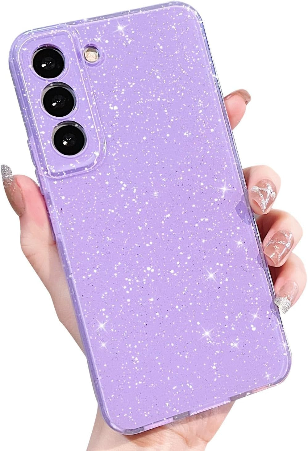 MINSCOSE Compatible with Samsung Galaxy S22 5G Case,Cute Neon Bright Color,Glitter Bling Thin Slim Shockproof Silicone Sparkly Cover for Women Girl for Galaxy S22 6.1 Inch-Mint Green  MINSCOSE Purple S22 Plus 