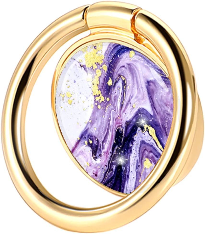 JIAXIUFEN Cell Phone Ring Stand Finger Holder Marble Glitter Grip Kickstand 360° Rotation Metal Ring Grip for Magnetic Car Mount Compatible with Iphone Samsung Galaxy Pixel All Smartphone Blue  JIAXIUFEN Dark Purple  