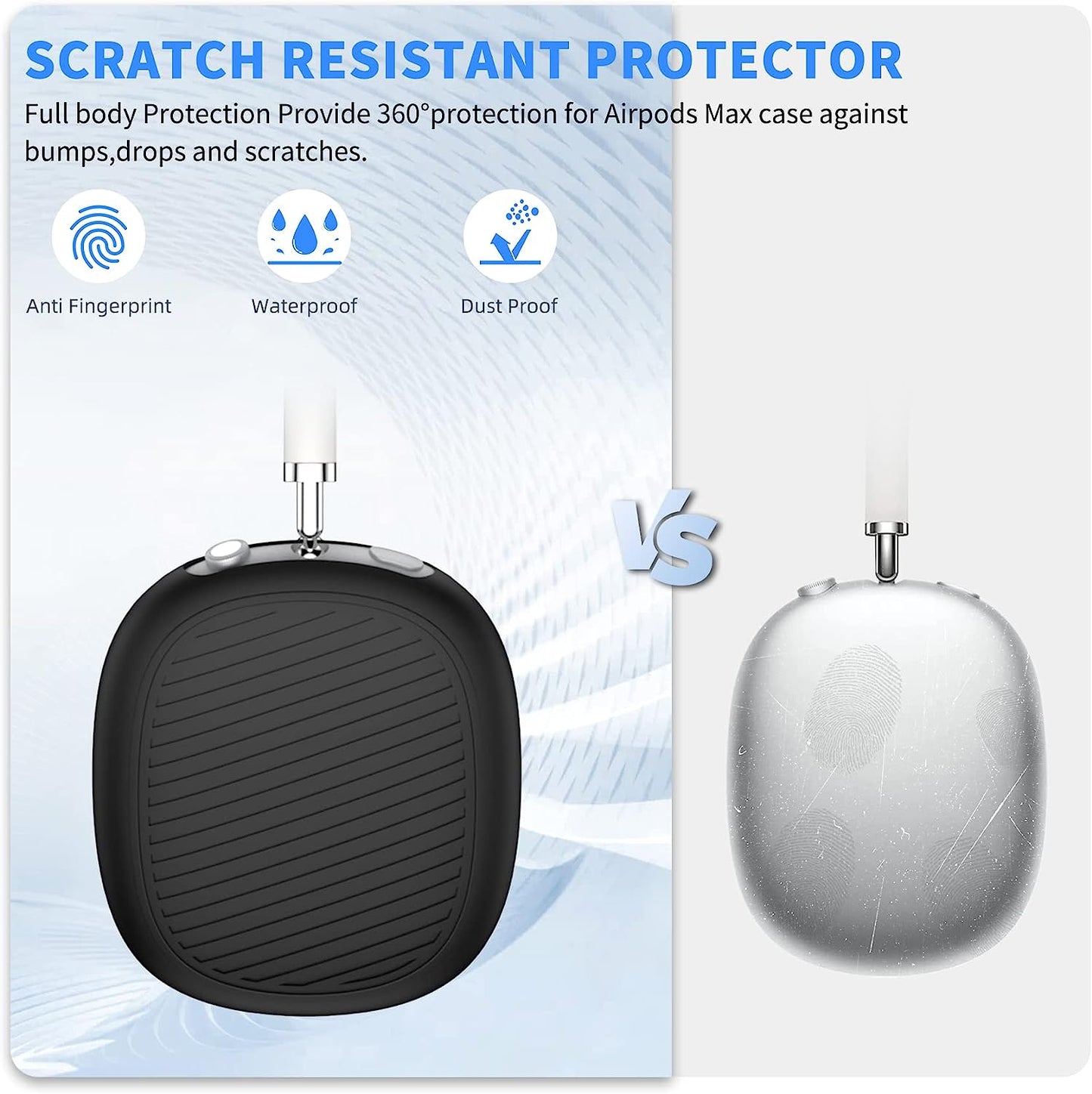 WOOPIT 4 Set Airpods Max Case Cover,Silicone Case for Airpods Max Headphones,Anti-Scratch Ear Pad Cover/Ear Cover/Headband Cover/Soft Headband Cushion Protector Accessories for Apple Airpods Max  WOOPIT   