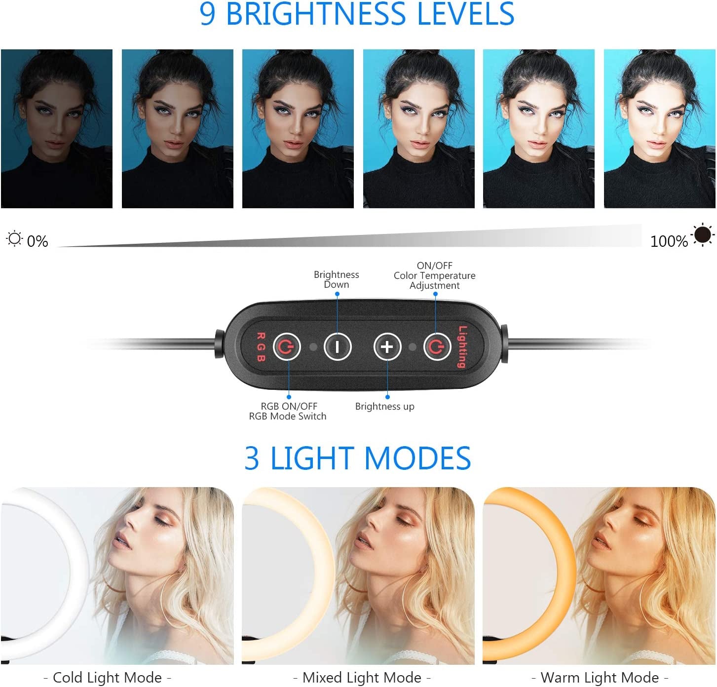 Neewer 12" RGB Selfie Ring Light with Stand, Dimmable LED Ringlight with 48-Inch Tripod Stand, Phone Holder, Remote Control, 29 Colors Modes for Makeup/Live Streaming/Youtube/Tiktok/Video Shooting  NEEWER   