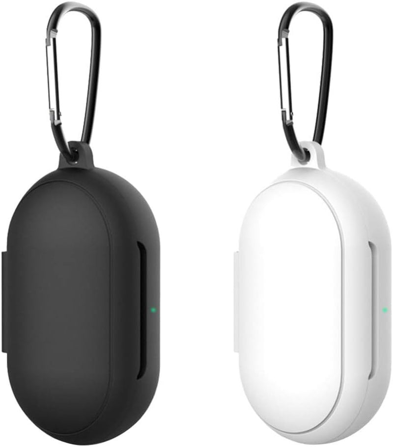 Hemobllo Compatible for Samsung Galaxy Buds plus Case - 2 Pcs Silicone Case Cover Anti-Scratch Wireless Earbuds Carrying Case Shock Resistant Protective Case Skin with Keychain (Black+White)  Hemobllo   