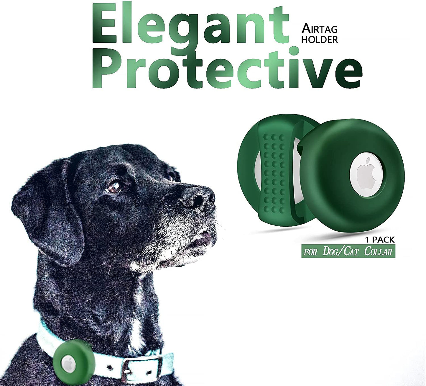 CHINCUM Airtag Dog Collar Holder with Soothing Dots, Silicone Shockproof Pet Collar Case for Apple Airtag, Durable Air Tag Case Holder Compatible with Cat Dog Collars 0.6-1.2 Inch Width  CHINCUM   