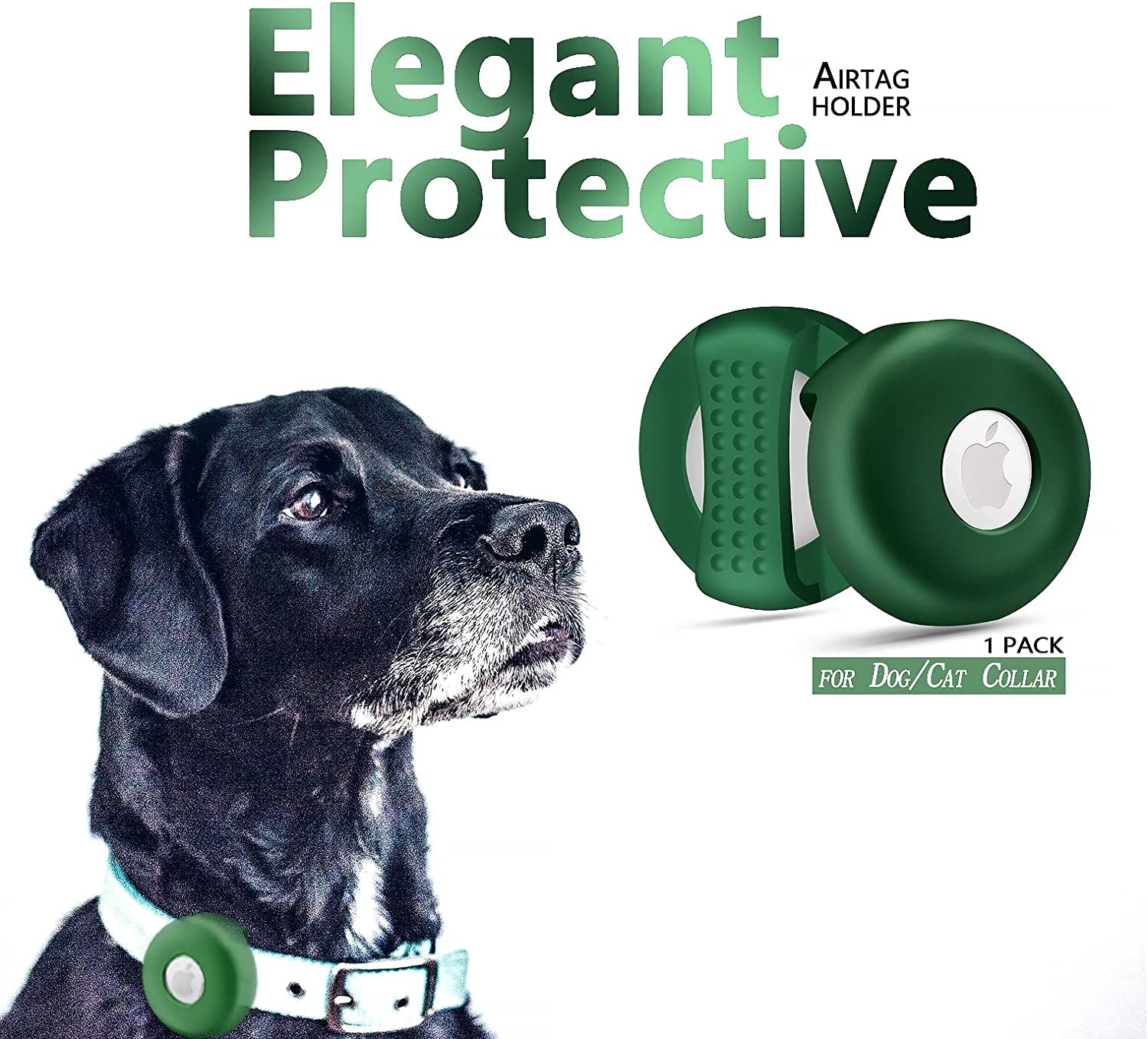 CHINCUM Airtag Dog Collar Holder with Soothing Dots, Silicone Shockproof Pet Collar Case for Apple Airtag, Durable Air Tag Case Holder Compatible with Cat Dog Collars 0.6-1.2 Inch Width  CHINCUM   