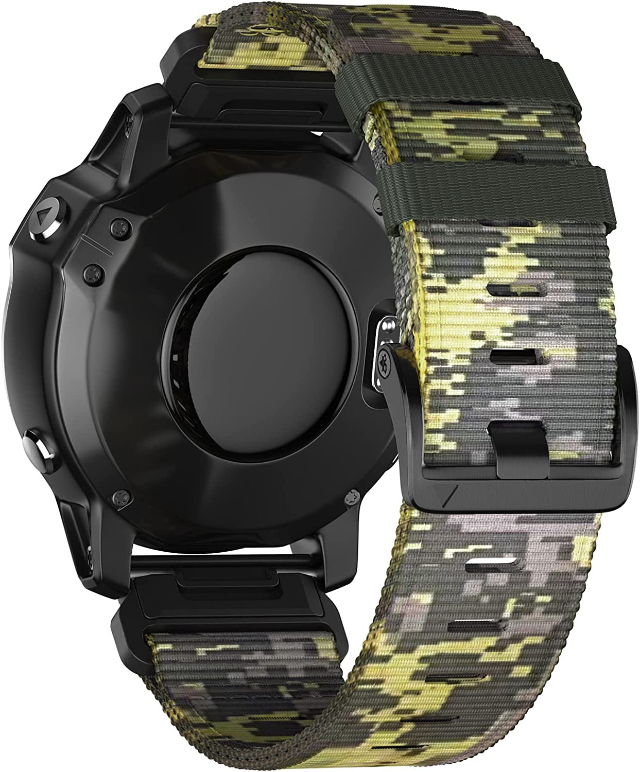 CUZOW Compatible with Garmin Fenix 5X/7X/Tactix 7 Pro, 26Mm Nylon Quickfit Watch Band for Garmin Fenix 3/3 HR, Fenix 5X Plus/6X/6X Pro/Tactix/Descent MK1/D2 Delta PX/D2 Charlie, Army Green  CUZOW Camouflage M(standard strap) 