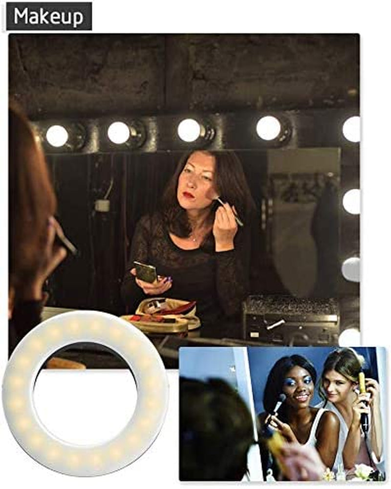 XINBAOHONG Selfie Ring Light Rechargeable Portable Clip-On Selfie Fill Light with 40 LED for Smart Phone Photography, Camera Video, Girl Makes Up  XINBAOHONG   