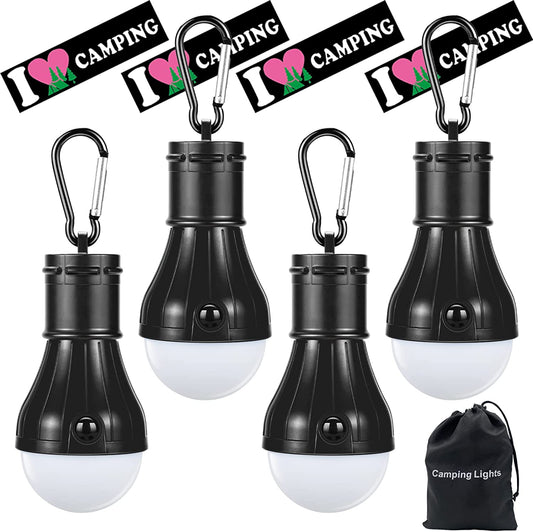 Campings Light [4 Pack] Doukey Portable Camping Lantern Bulb LED Tent Lanterns Emergency Light Camping Essentials Tent Accessories LED Lantern for Backpacking Camping Hiking Hurricane Outage  JBN   