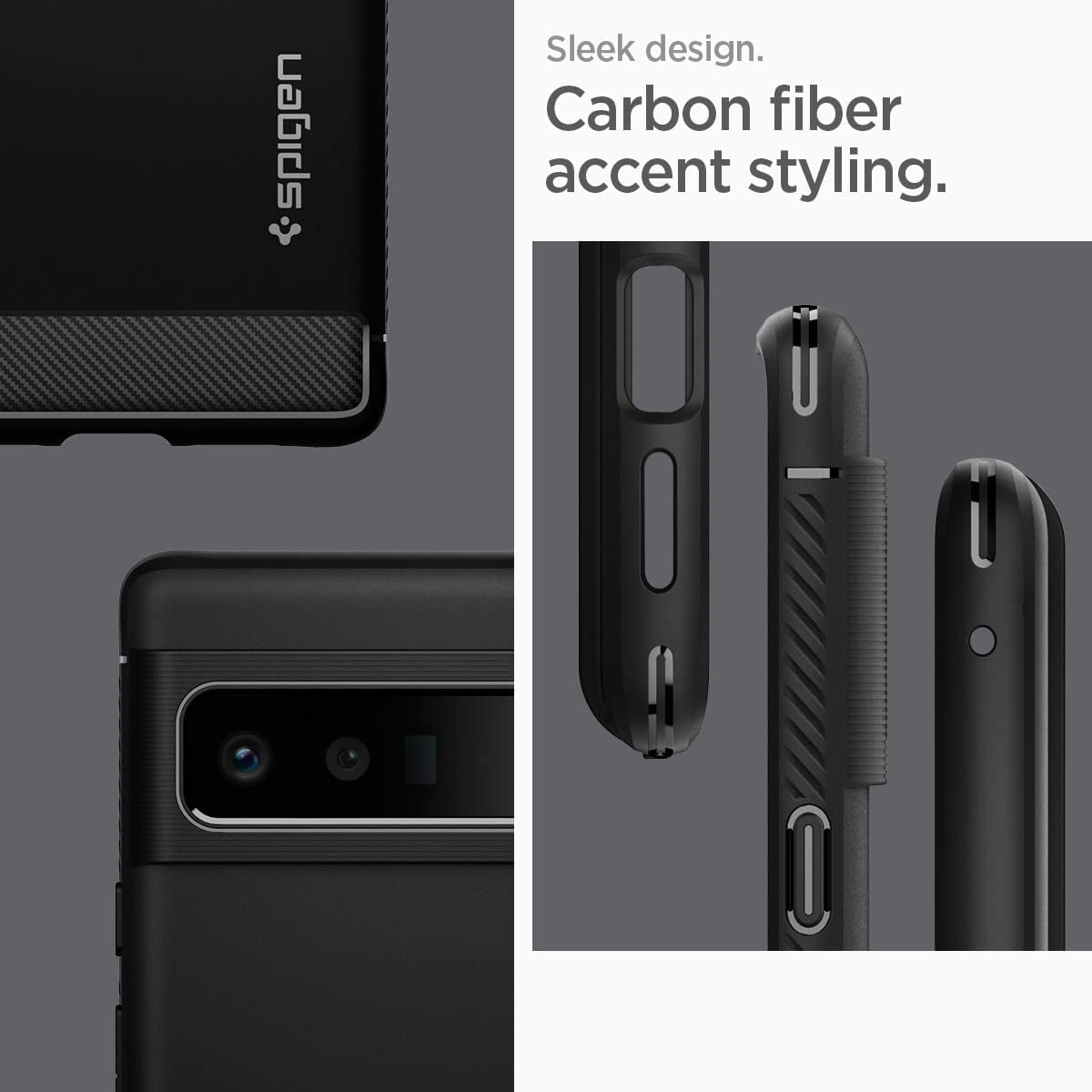 Spigen Rugged Armor Designed for Google Pixel 6 Pro Case (2021) - Matte Black  Spigen   