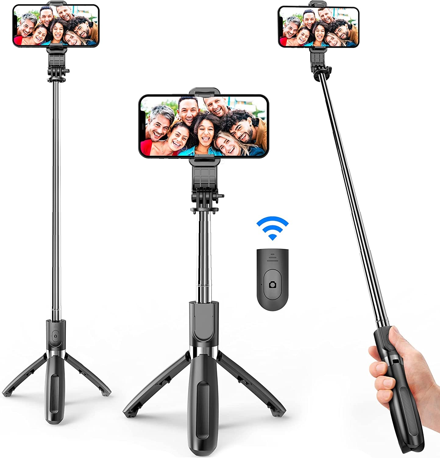 Portable Selfie Stick, Handheld Phone Tripod Stand with Detachable Wireless Remote, Selfie Stick Tripod for Iphone 14 13 12 11 Pro Xs Max Xr X 8 7 Plus, Android Moto Samsung Google Smartphone, More  LDP   