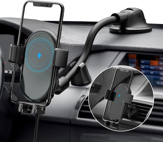 VASSCA Wireless Car Charger Mount, 10W/7.5W Qi Fast Charging Phone Holder for Air Vent and Dashboard, Auto Clamping  VASSCA   