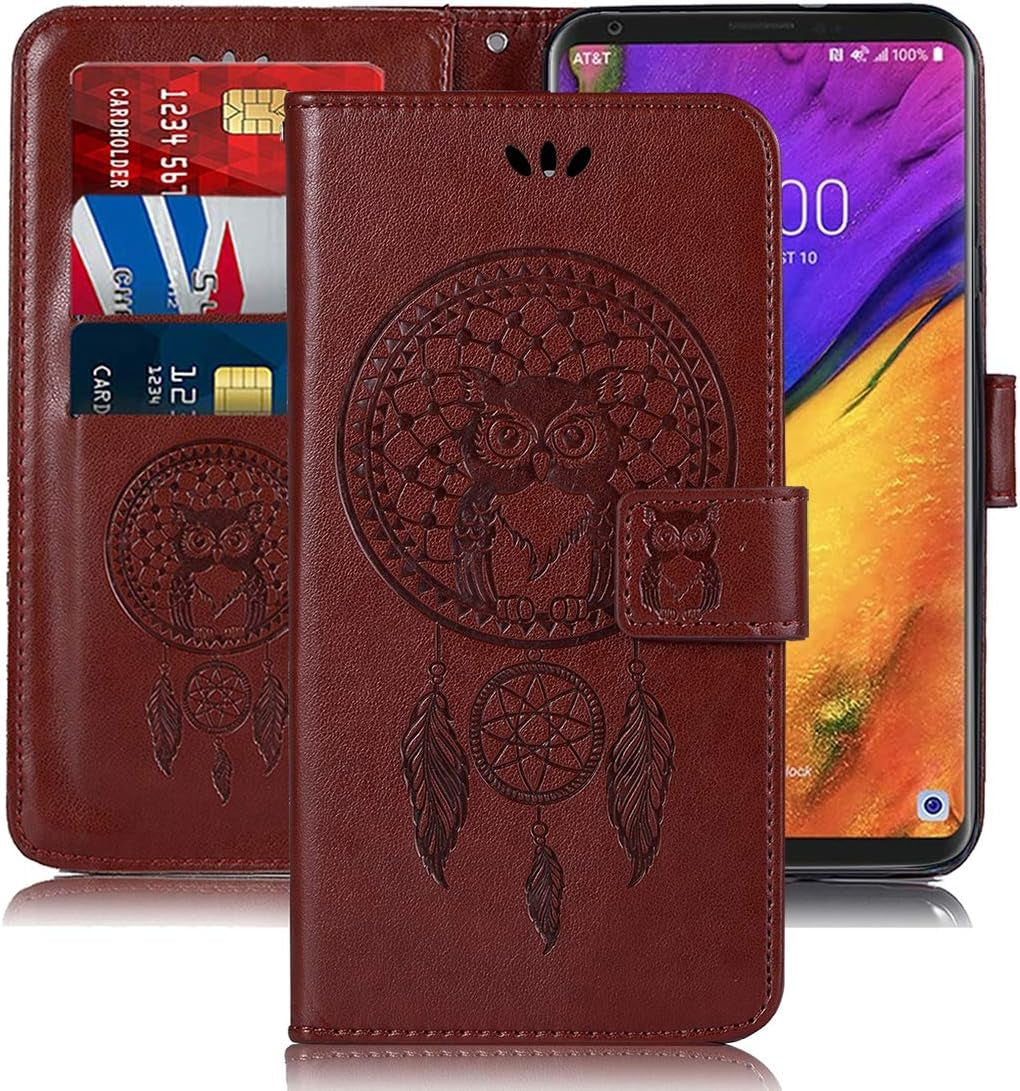 Sidande for LG V30 Case, Shockproof Clear Floral Soft Flexible TPU Slim Phone Case Cover for LG V30, for LG V30S,For LG V30 Plus,For LG V35,For LG V35 Thinq 2017 Release (Mandala)  Sidande Wallet Brown  