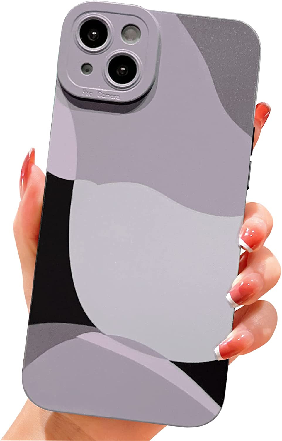 YKCZL Compatible with Iphone 14 plus Case,Cute Painted Art Heart Pattern Full Camera Lens Protective Slim Soft Shockproof Phone Case for Women Girls-Brown  YKCZL Black  