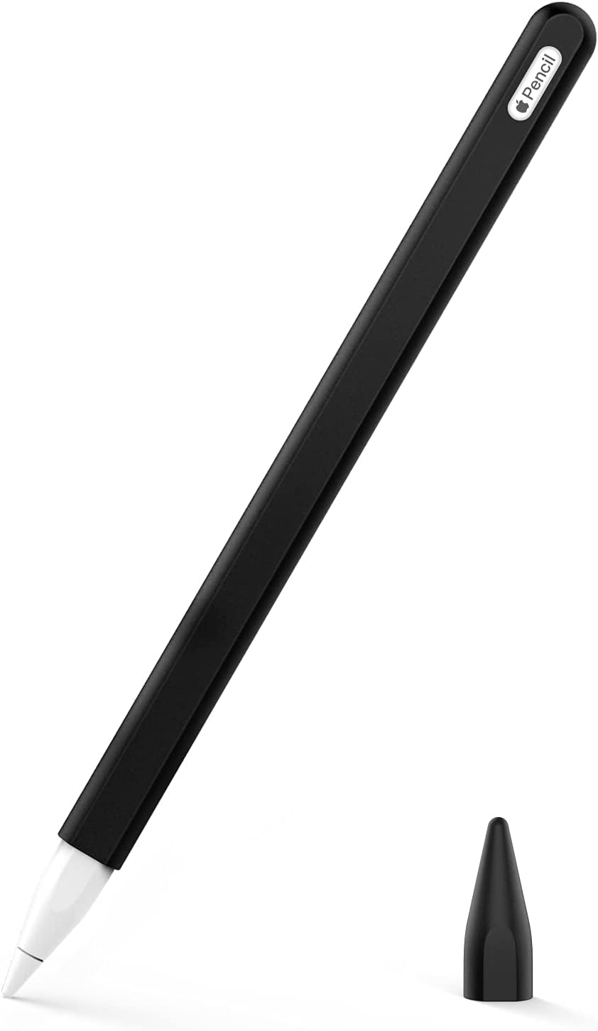 Moko Pencil Case for Apple Pencil 2Nd Gen, [2 Pieces] Silicone Pencil Holder Sleeve and Nib Cover Fit Ipad Mini 6 2021/ Ipad Air 5/4 Gen 2022/2020/ Ipad Pro 11/Pro 12.9 2022/2021/2020 - Soft Pink  MoKo Black  