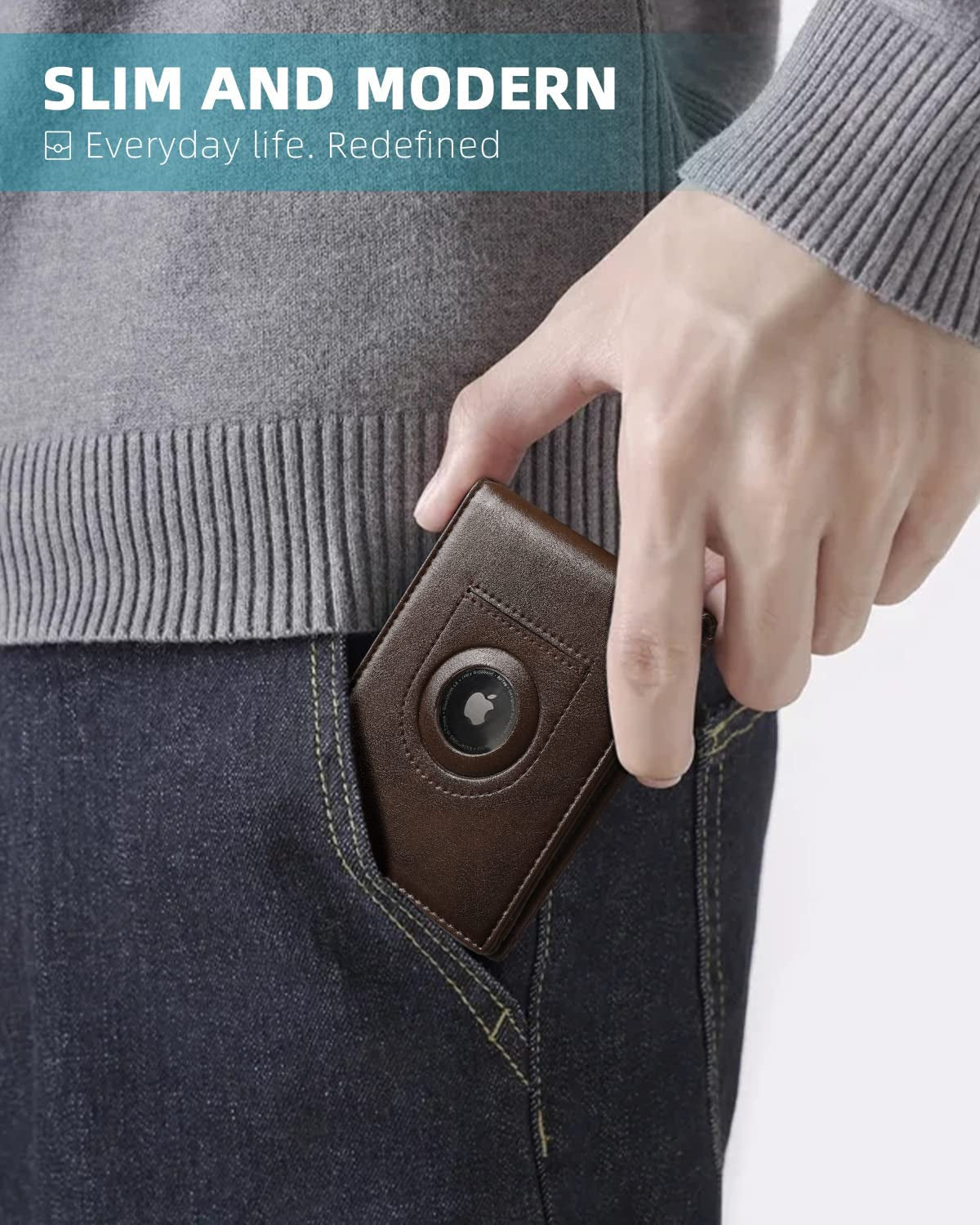 Zitahli Slim Wallet with Air Tag Holder, 12 Slots Vegan Leather Wallet with RFID Protection  Zitahli   