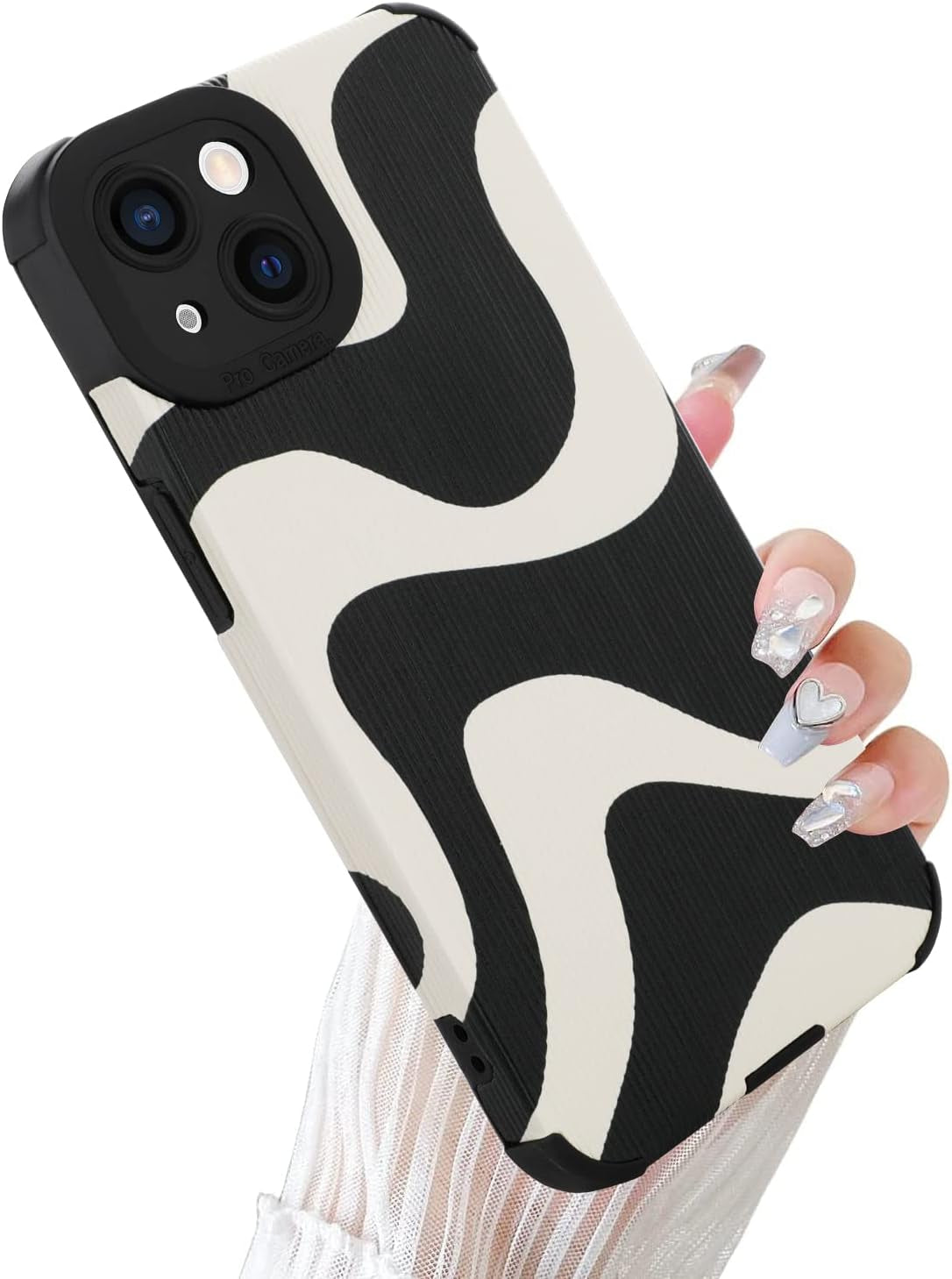 Wlxee Compatible Iphone 12 Pro Max 6.7 "2020 Wave Pattern Mobile Phone Case, Soft TPU Bumper Silicone Glue Mobile Phone Case Cute Zebra Pattern Pattern Designed for Female Girls  Wlxee For Iphone 13  