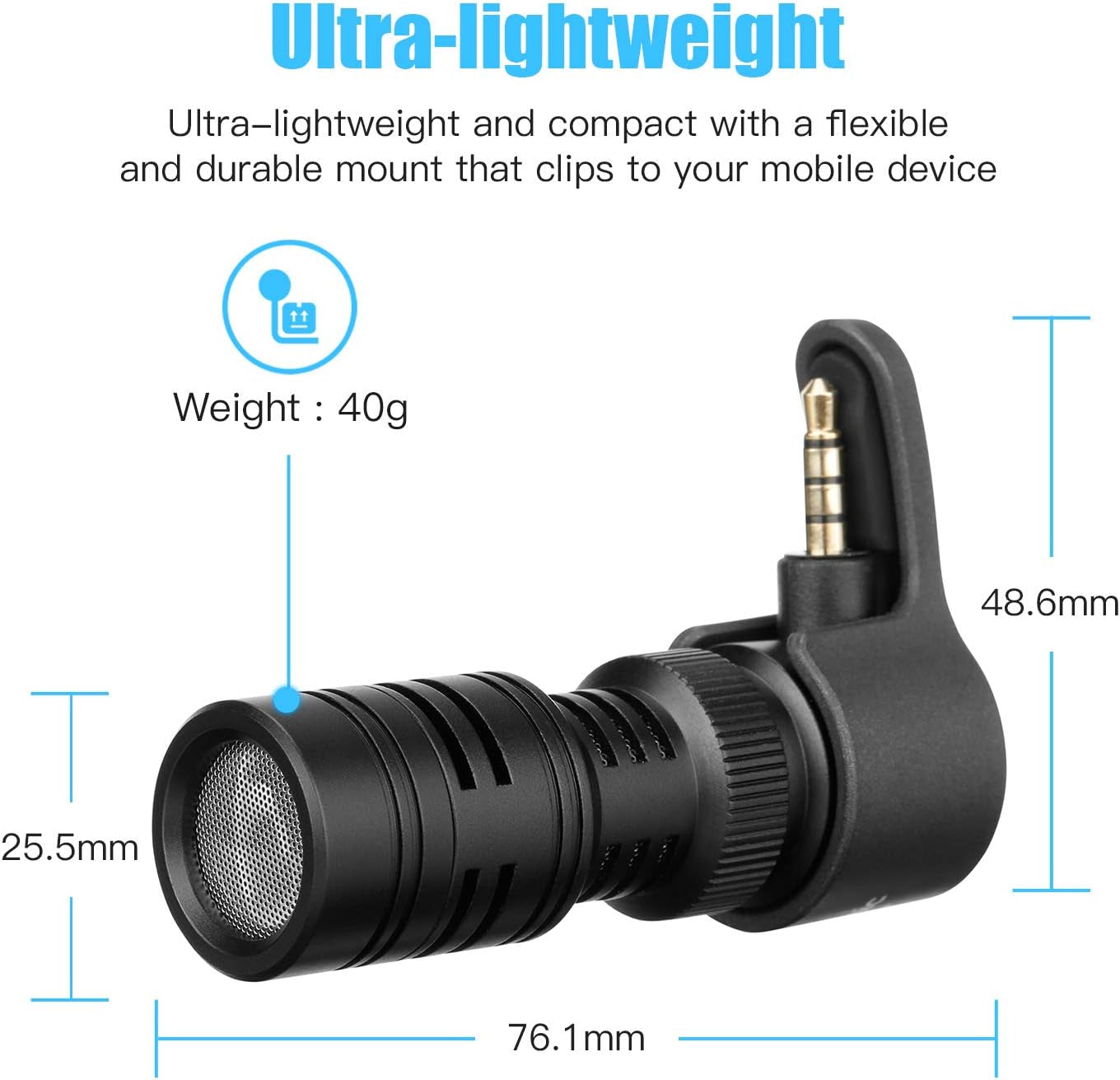 Saramonic Plug&Play 3.5Mm TRRS Mini Shotgun Microphone for Smartphone, Android Iphone Mic for Youyube Vlog Interview Studio Video Recording  Saramonic   