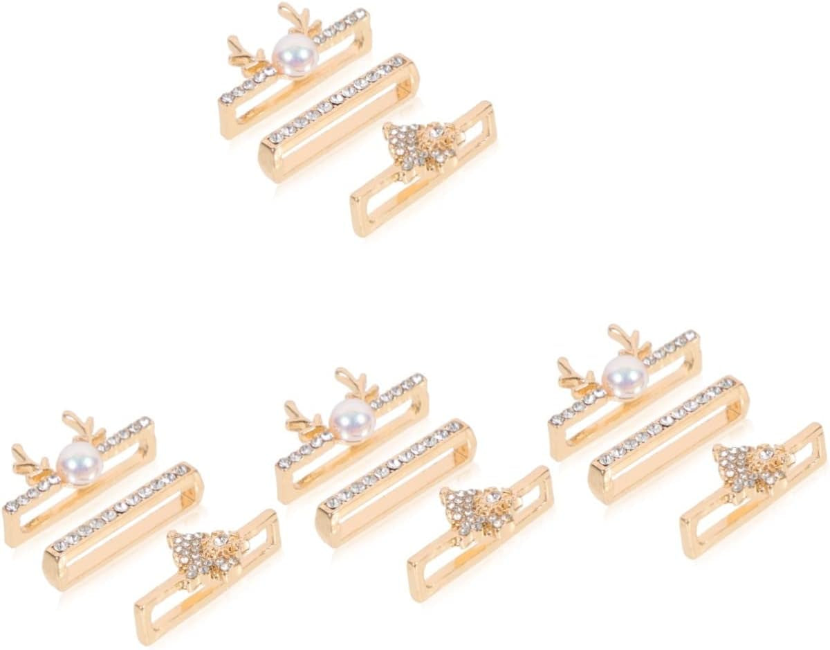 Mikikit 12 Pcs Compatible Loops Themed Anti-Slip Rhinestones Exquisite Decorations Charms Delicate Ornament with Watch Decors Design Smartwatch Accessories Band Christmas Golden Strap  Mikikit   