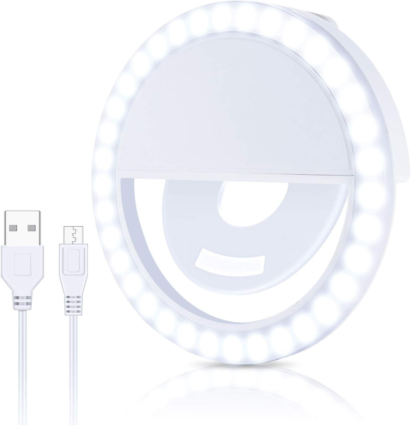 Selfie Cell Phone Ring Light Portable Rechargeable Circle Camera Phone Light with 36 Leds, 3 Brightness Modes This Ringlight Is Ideal for Photography and Videos  dooco   