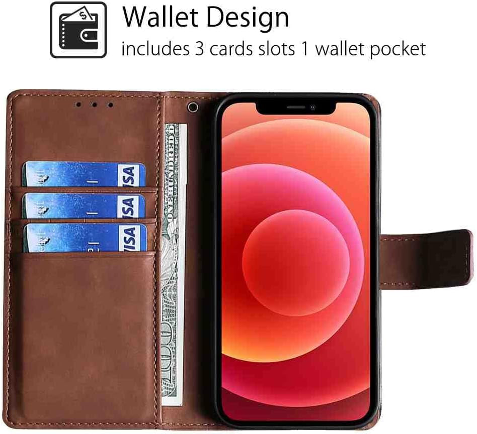 Mojiery Phone Cover Wallet Folio Case for LG V30, Premium PU Leather Slim Fit Cover for LG V30, 3 Card Slots, Good Design, Brown  MojieRy   