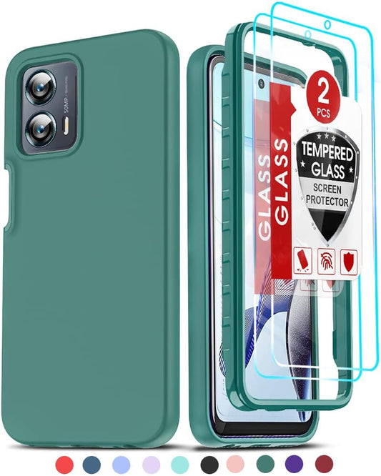 Leyi for Moto G Power 5G 2023 Case, Motorola G 5G 2023 Case with [2 X Tempered Glass Screen Protector], Full-Body Shockproof Soft Liquid Silicone Protective Phone Cover Case for G 5G 2023, Green  LeYi   
