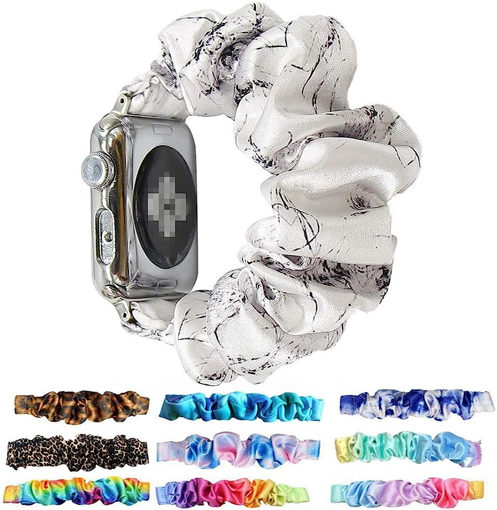 Tomcrazy Scrunchie Elastic Watchband for Apple Watch Band Series 8 7 6 5 4 3 2 1 SE Ultra, Watch Band for Iwatch 49Mm 45Mm 41Mm 38Mm 40Mm 42Mm 44Mm Strap Bracelet  Ruidou Technology Co Ltd Marble white 78 49mm/45mm/44mm/42mm 