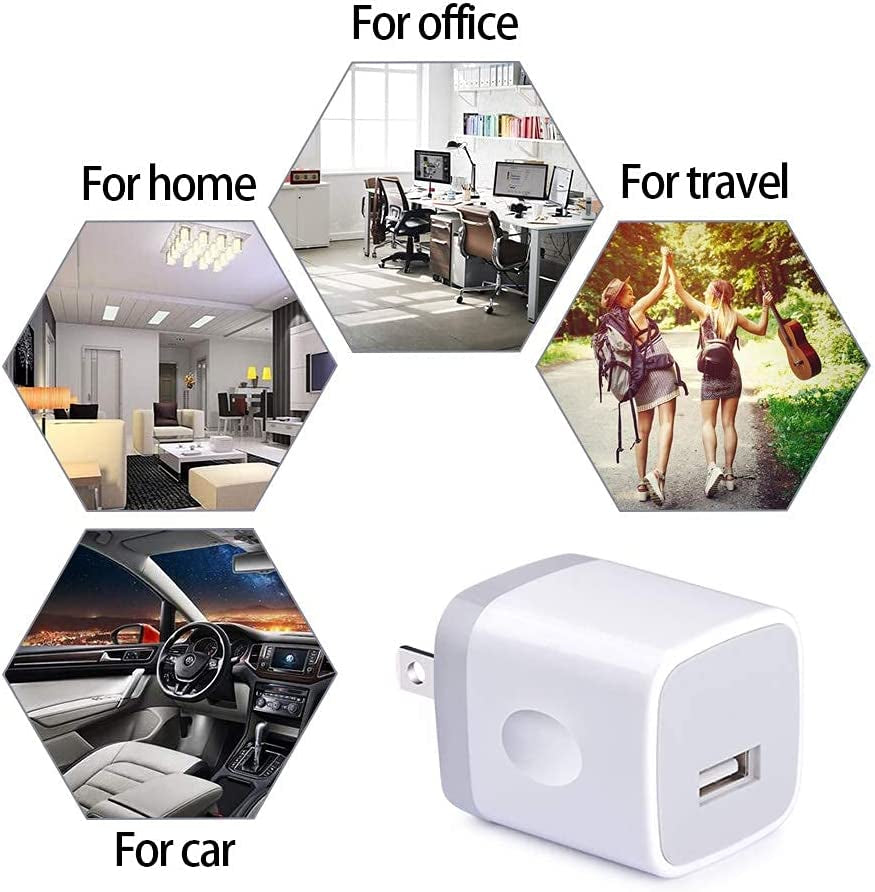 USB Wall Charger, Cablelovers 1A/5V 3-Pack Travel USB Plug Charging Block Brick, Charger Power Adapter Cube Compatible Phone Xs/Xs Max/X/8/7/6 Plus, Galaxy S9/S8/S8 Plus, Moto, Kindle, LG  Shenzhen Putuo Technology Co.,Ltd   