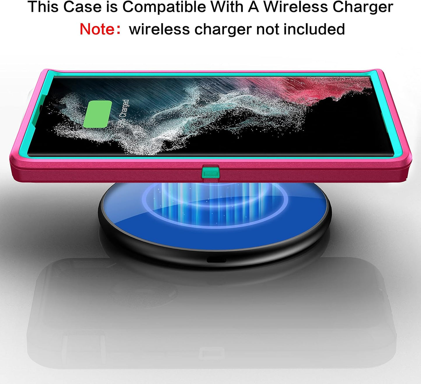 MXX Galaxy S22 Ultra Case - Heavy Duty Shockproof Rugged Bumper, Full Protection Dust Proof Cover, 6.8" (Pink/Light Blue)  Mxx Accessories llc   