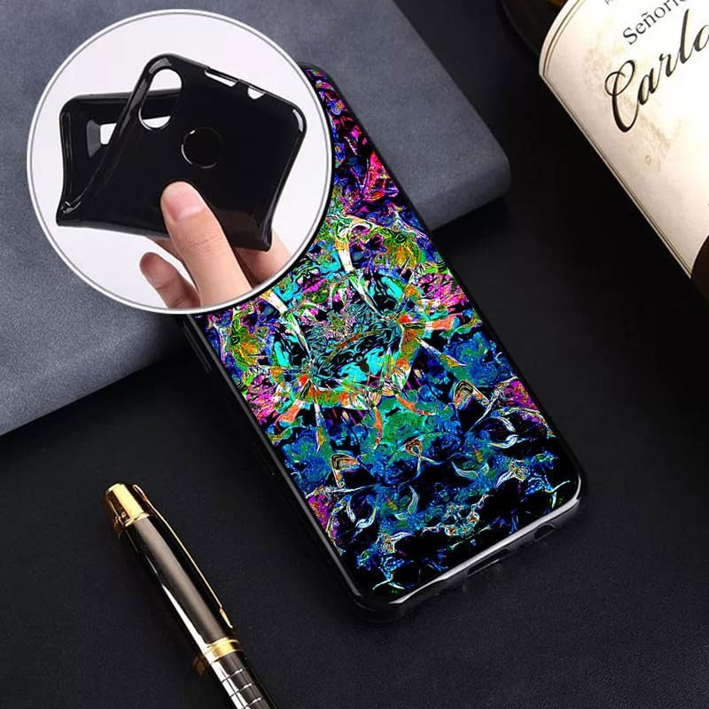 WIMSPEED Black Soft TPU Bumper Phone Case for Sony Xperia 5 V (6.1") with 1 X Tempered Glass Screen Protector, Slim Silicone Shockproof Cover for Sony Xperia 5 V - Imaginary  WIMSPEED   