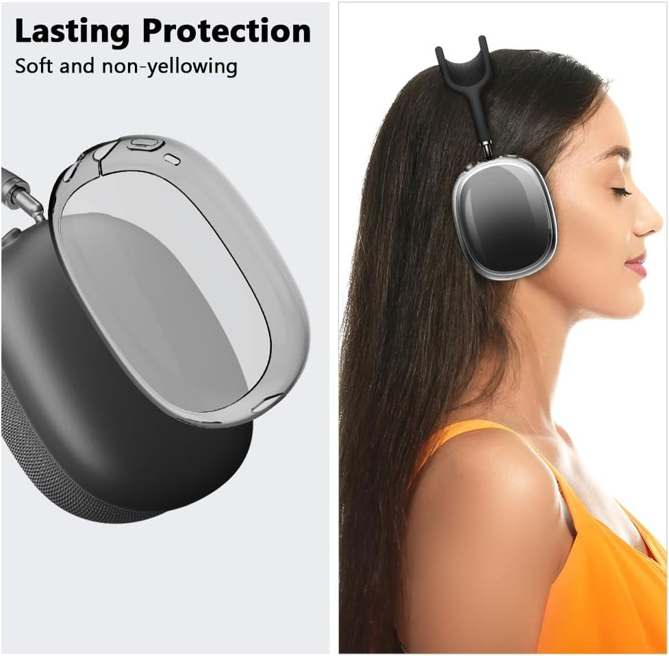 Ainiv Protective Case Compatible with Airpods Max, 2 Pack Soft TPU Anti-Scratch Skin Cover for Airpods Max, Shockproof Accessories for Airpods Max Headphones (Clear Black)  YotoUS   