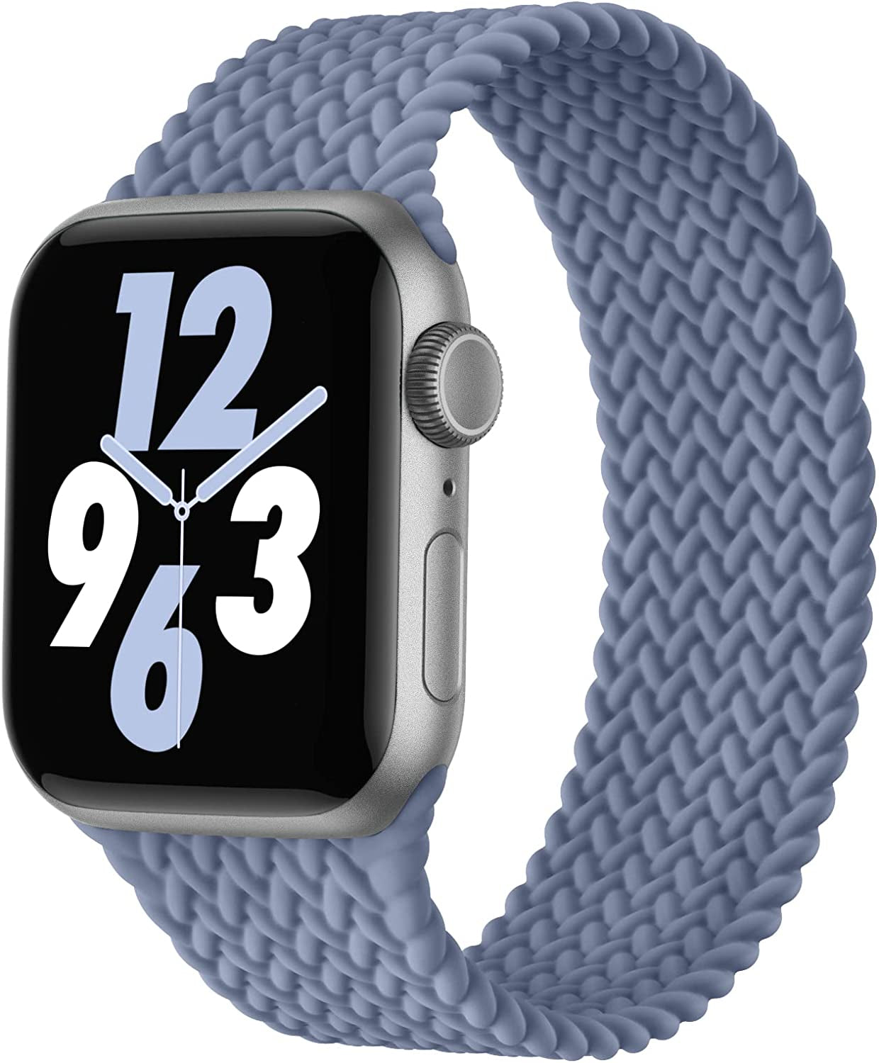 Silicone Solo Loop Bands Compatible with Apple Watch Band 38Mm 40Mm 41Mm 42Mm 44Mm 45Mm 49Mm, Stretchy Silicone Elastic Sport Strap Compatible for Iwatch Series 8/7/6/5/4/3/2/1/SE Ultra  WASPO Blue Gray 38/40/41MM M: 5.9"-6.2"(150mm-159mm) 