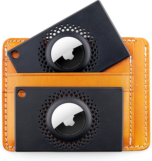 [2 Pack] Airtag Wallet Holder, Slim Thin Airtag Wallet Card, Credit Card Size Wallet Case Holder for Airtag for Purse, Handbag, Clutch, Wristlet (Black)  CITYWAY   