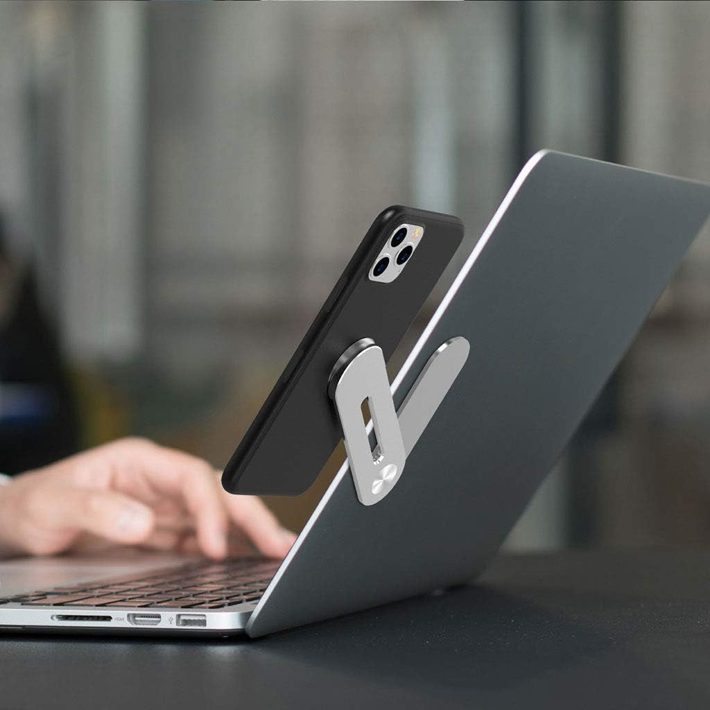 Side Mount Clip for Laptop Magnetic Cellphone Mount Universal Aluminum Alloy Laptop Expansion Bracket Magnetic Cell Phone Holder Fixed Clip on Flat and Slim Monitor or Laptop Monitor (1)  JACKAILL   