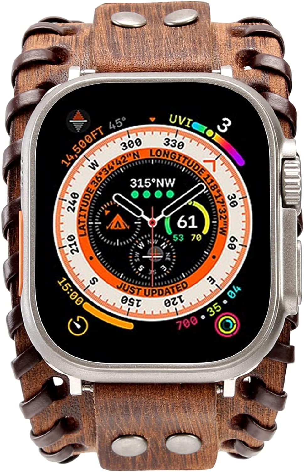 KONAFEI Compatible with Apple Watch Band 49Mm 45Mm 44Mm 42Mm 41Mm 40Mm 38Mm Iwatch Ultra Series 8/7/SE/6/5/4/3/2/1 for Men Women, Leather Handmade Cuff Bracelet Woven Vintage Strap  KONAFEI   