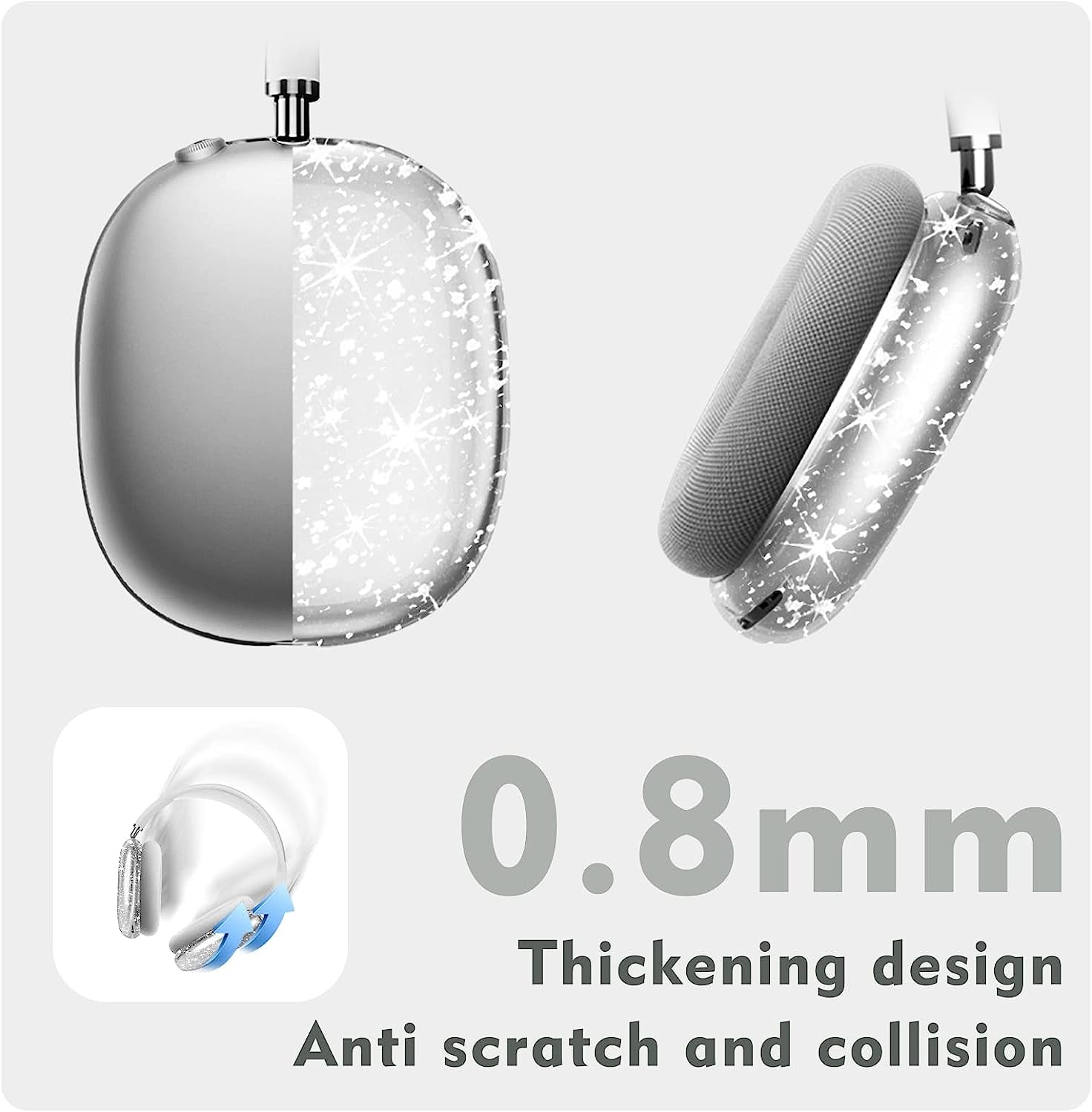 Aiaabq for Airpods Max Case Cover, Clear Soft TPU Skin Anti-Scratch, Transparent Accessories Ultra Protective Cover for Apple Airpods Max Headphones Case  Aiaabq   