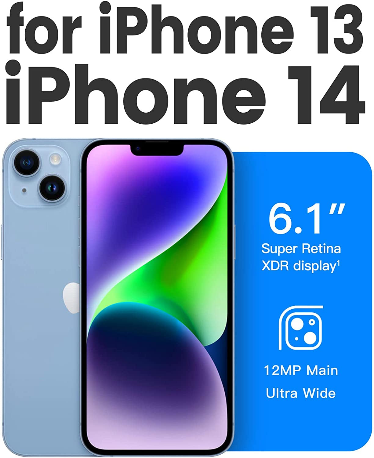 Mkeke for Iphone 14 Case Clear, for Iphone 13 Case Clear, Upgraded Sturdy Phone Case with Military Grade Protective Bumpers for Iphone 14/13, Gradient Dark Black  Shenzhen Make Technology Company Limited   