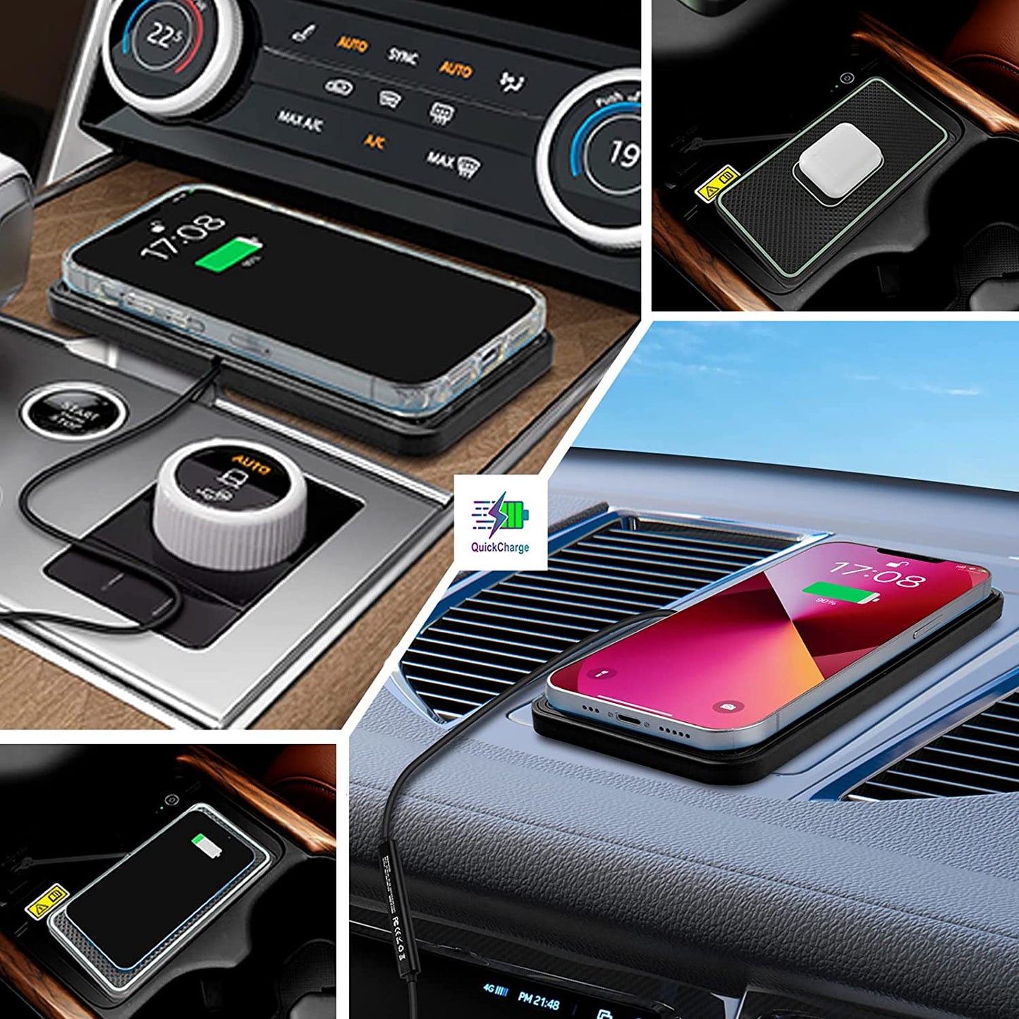 Wireless Charger,Sanmido Wireless Car Charger Charging Pad 10W Wireless Phone Charger Non Slip Fast Charger Pad Android Cell Phone Wireless Charging Mat Galaxy21/20S9S10S8Note10 (C1P)  SANMIDO   
