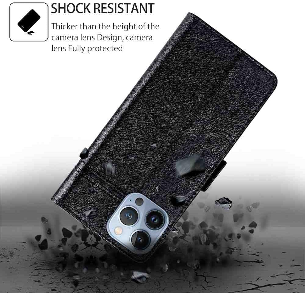 Cyr-Guard Phone Cover Wallet Folio Case for LG V30, Premium PU Leather Slim Fit Cover for LG V30, 1 Photo Frame Slot, Friendly Fit, Black  Cyr-Guard   