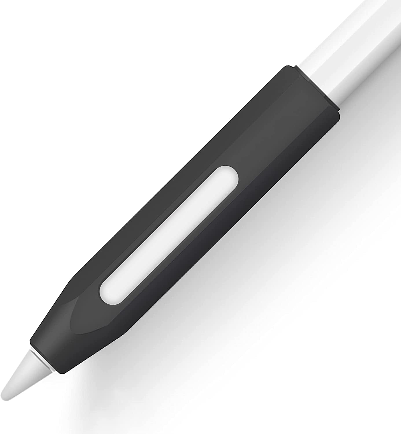 Grip Holder for Apple Pencil 2Nd Generation Accessories,Protective Silicone Sleeve Cover Ergonomic Design Compatible with Magnetic Charging and Double Tap,Black  Litumfen   