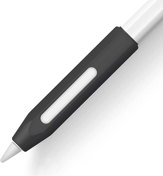 Grip Holder for Apple Pencil 2Nd Generation Accessories,Protective Silicone Sleeve Cover Ergonomic Design Compatible with Magnetic Charging and Double Tap,Black  Litumfen   