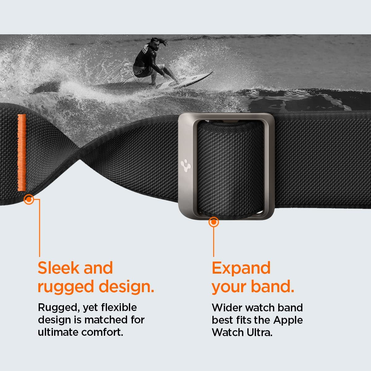 Spigen Lite Fit Ultra Band Designed for Apple Watch Band for Apple Watch Ultra (49Mm), Series 8/7 (45Mm), Series SE2/6/SE/5/4 (44Mm) and Series 3/2/1 (42Mm) Nylon Solo Loop  Spigen   