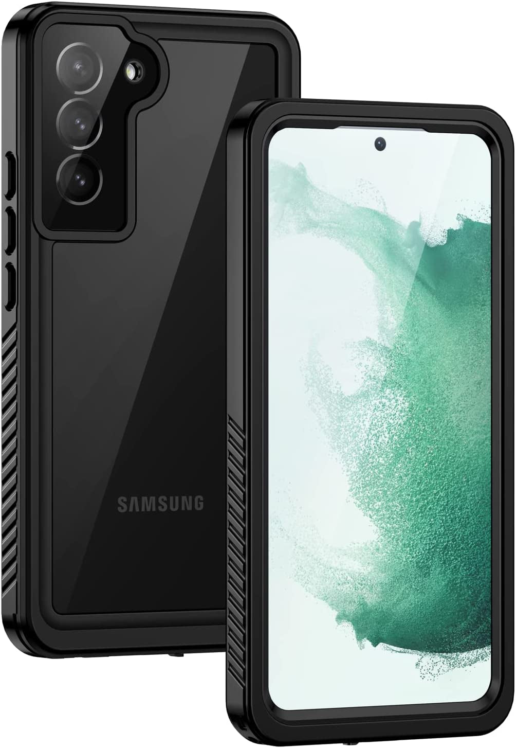 Lanhiem Samsung Galaxy S22 Case, IP68 Waterproof Dustproof, Built-In Screen Protector, Rugged Full Body Shockproof Protective Cover for Galaxy S22 5G 6.1 Inch, Black/Clear  Lanhiem Black Samsung Galaxy S22+ 6.6" 
