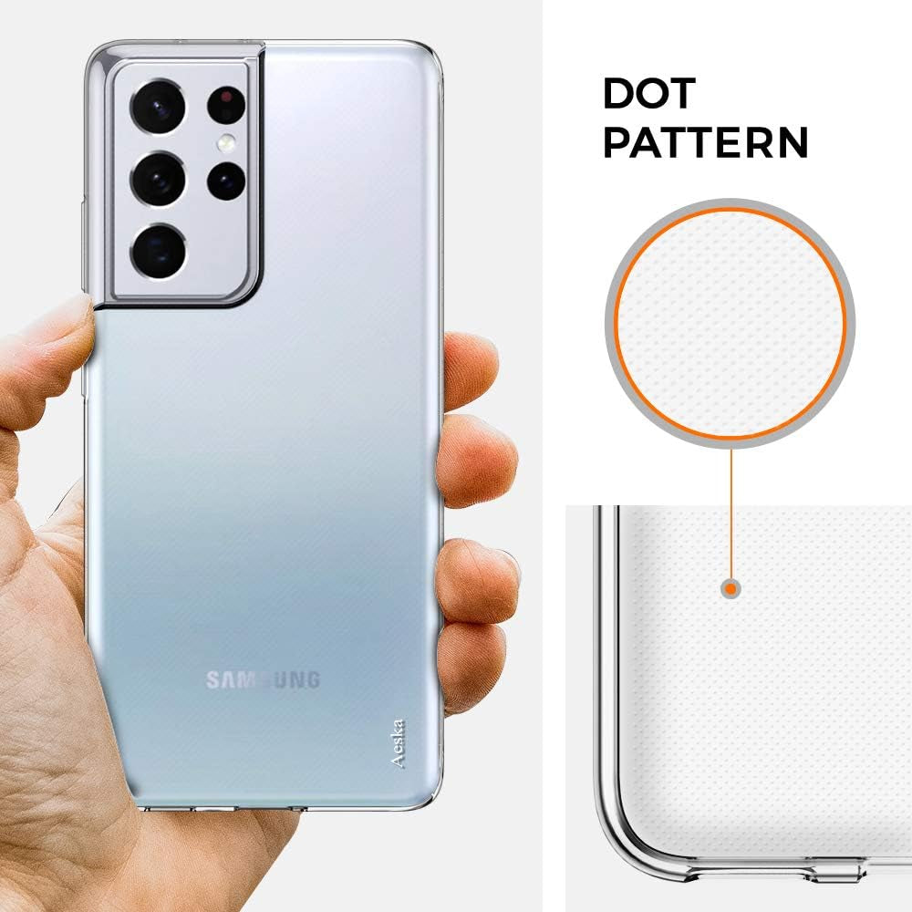 Aeska TPU for Samsung Galaxy S21 Ultra Case Clear, Ultra [Slim Thin] Flexible Clear TPU [Scratch-Resistant] Gel Rubber Soft Silicone Protective Phone Case Cover for Galaxy S21 Ultra 5G (Clear)  Aeska   