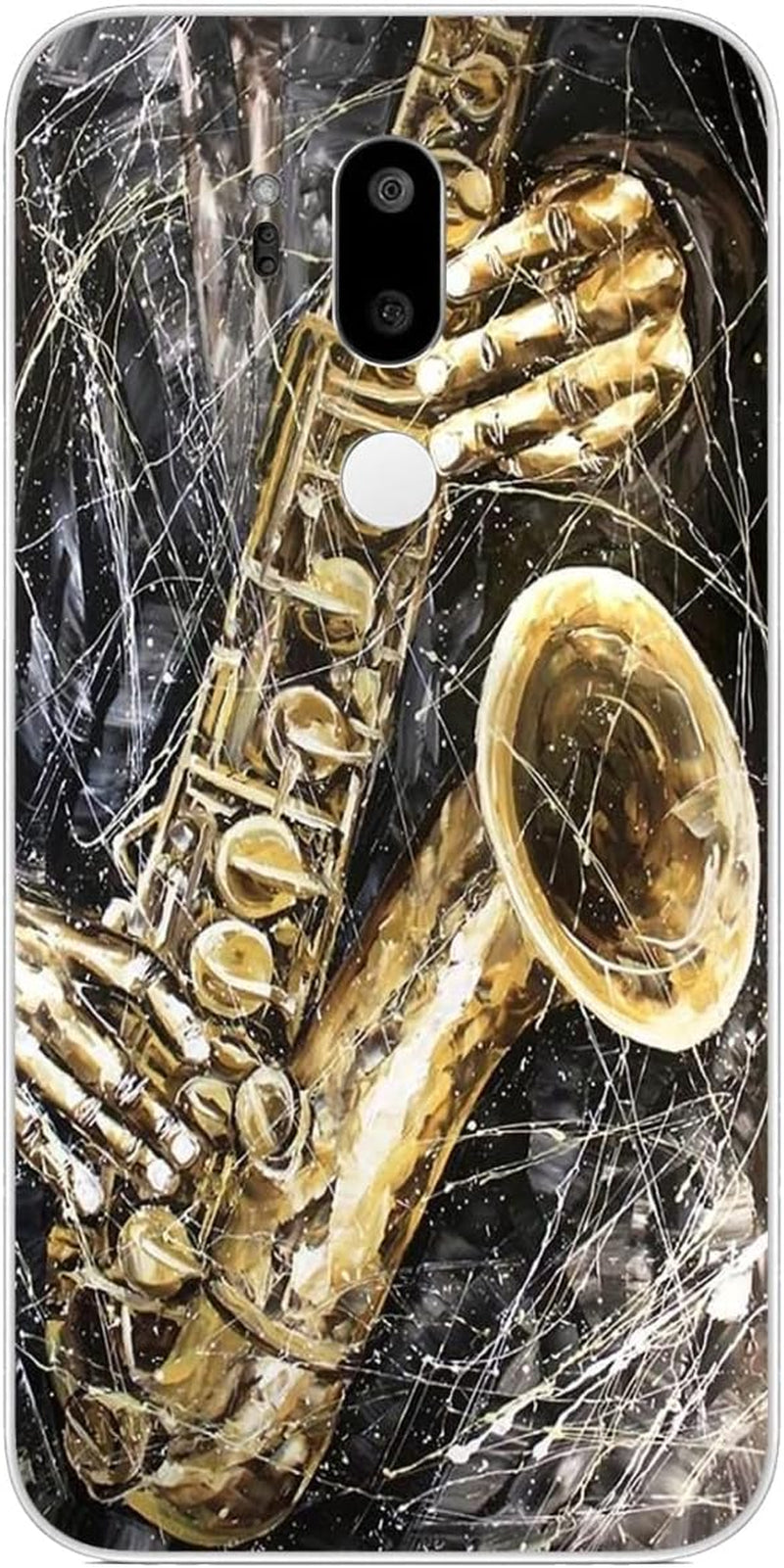 Compatible with LG G7 | LG G7 Thinq | LG G7 Fit | LG G7 One Case Piano Ladder Go toward Success 5 Cool Kids Girls Women Man Soft Flexible TPU Silicone Phone Case Clear  PTGVCTA Saxophone Musical Instrument 988  