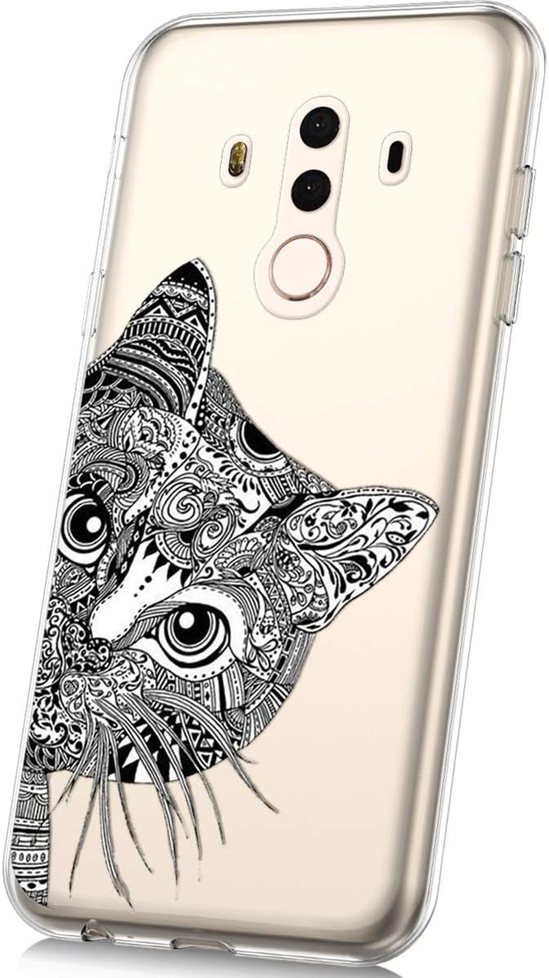 PHEZEN Case for Huawei Mate 10 Pro Case,Cute Art Design Soft Flexible Crystal Clear TPU Silicone Rubber Case Ultra Thin Transparent TPU Bumper Cover Phone Case for Huawei Mate 10 Pro,Blue Dreamcatcher  PHEZEN Black Cat  