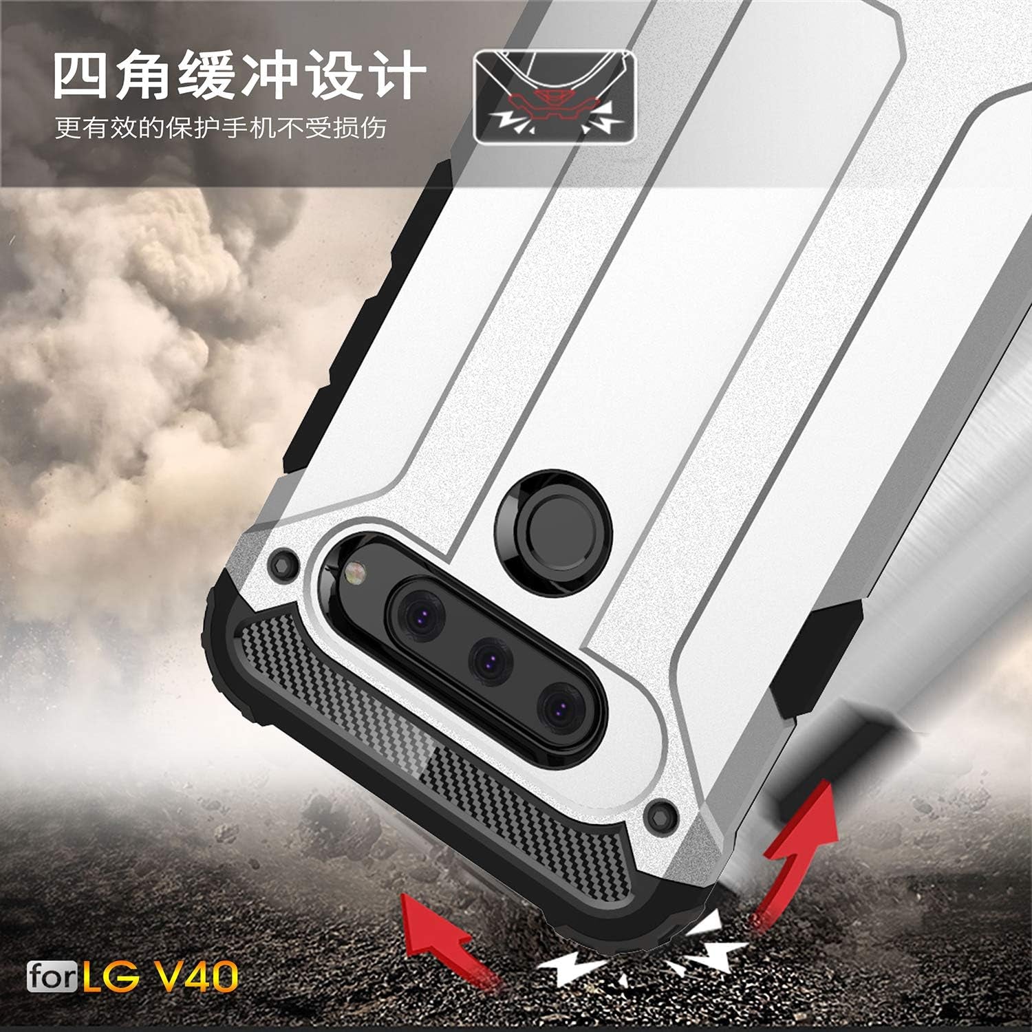 LG V40 Thinq Case, Torryka Drop Protection Shockproof Sleek Slim-Fit Durable Anti-Scratch Dual Layer Shockproof Dustproof Armor Case for LG V40 Thinq (Rose Gold)  Torryka   