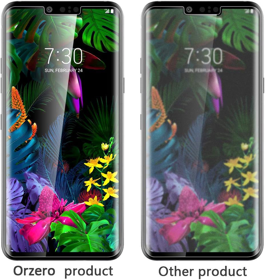 Orzero (2 Pack) Tempered Glass Screen Protector Compatible for LG G8 Thinq, (3D Curved Edge) 9 Hardness HD Anti-Scratch (Case Friendly)(Smaller Version) (Lifetime Replacement)  Orzero   