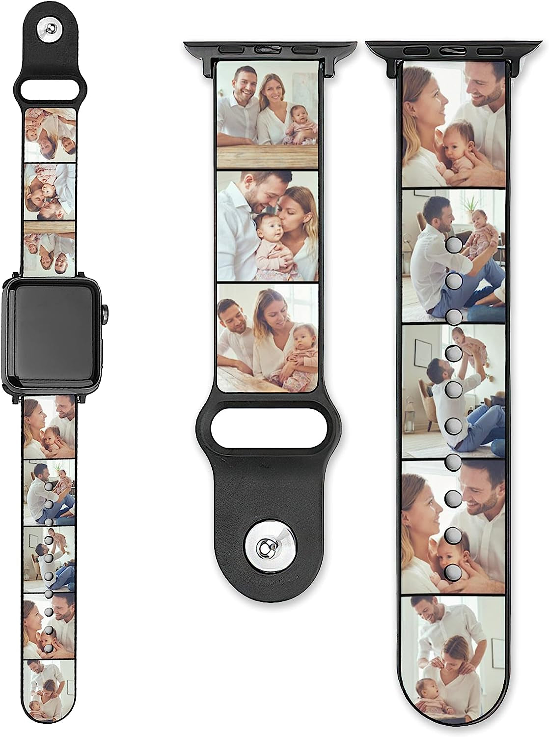 Custom Photo Band for Apple Watch 38Mm 40Mm 41Mm 42Mm 44Mm 45Mm 49Mm Women Men,Personalized Replacement Wrist Strap for Iwatch Series SE/8/7/6/5/4/3/2/1  Silmonkeyuls   