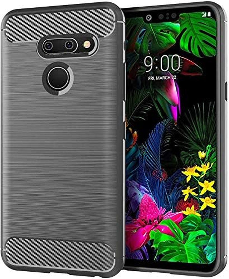 Vultic [Carbon Fiber] Case for LG G8 Thinq, Durable [Shock Absorption] Slim TPU Matte Lightweight Bumper Cover (Black)  Vultic Grey  