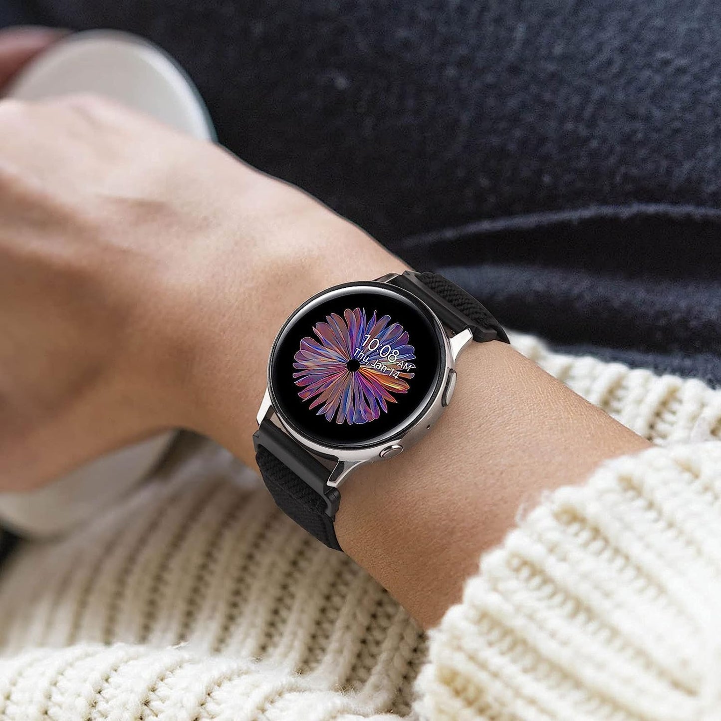 3 Pack Elastic Bands Compatible with Samsung Galaxy Watch 4 44Mm 40Mm, Samsung Galaxy Watch 4 Classic 46Mm 42Mm, 20Mm Adjustable Elastic Nylon Sport Stretchy Wristband for Women Men  Meliya   